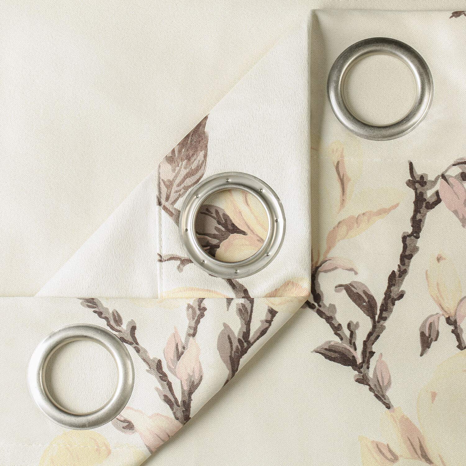 VOGOL Blackout Curtains 52x84 Inch - Thermal Insulated Room Darkening Window Drapes with Magnolia Flower Print for Living Room & Bedroom (Set of 2 Panels) - Perfect for Home Decor, Light Blocking & Energy Saving