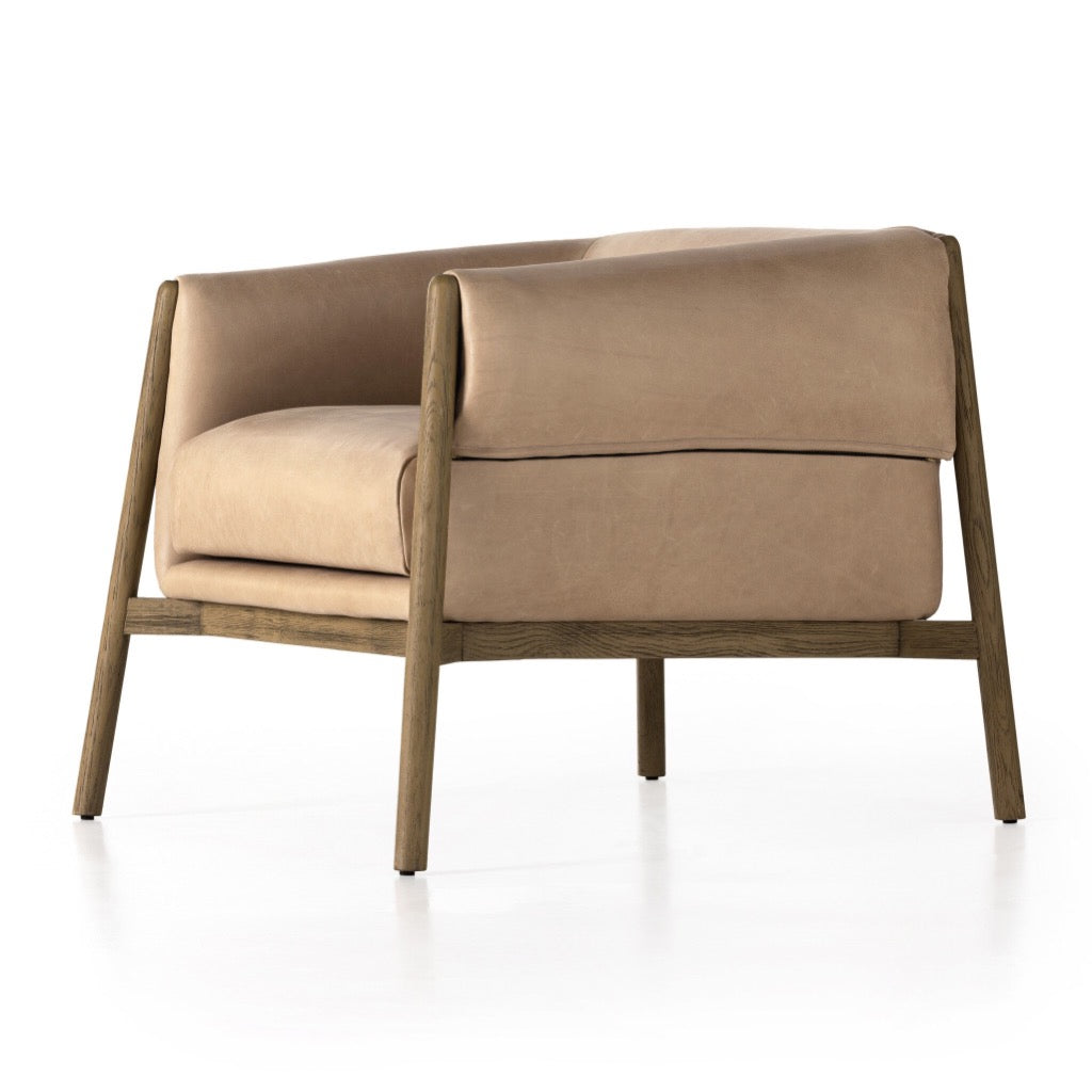 Idris Chair - Modern Palermo Nude Accent Chair for Living Room, Bedroom & Office - Comfortable Mid-Century Inspired Seating Furniture for Home Decor