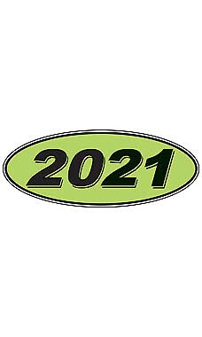 2021 Oval Windshield Year Stickers - Pack of 12 - Black & Green Decals for Car, Truck, Motorcycle - Perfect for Vehicle Registration & Road Safety Compliance