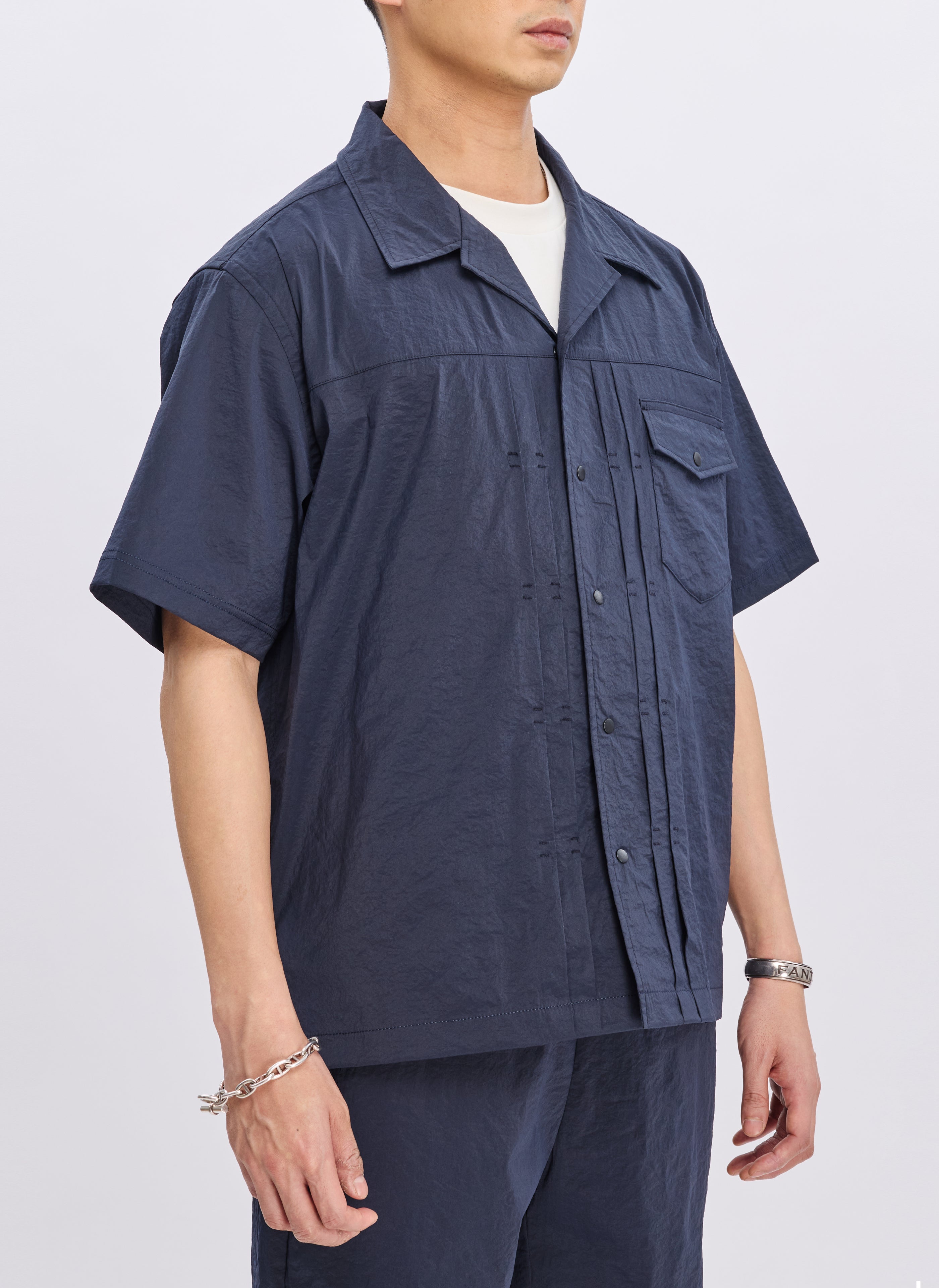 Lightweight Polyester Business Casual Resort Shirt - Breathable Open Collar Button Down for Tropical Vacations & Summer Office Wear
