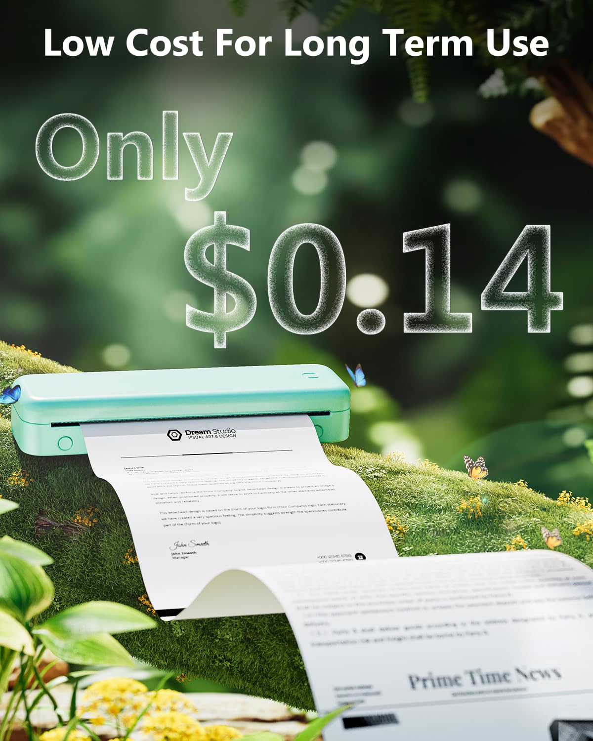 Itari Inkless Thermal Printer - Portable Wireless A4 Printer for Phone & Laptop | Mobile Printing with 1 Roll Thermal Paper | Perfect for Travel, Home Office & School Use