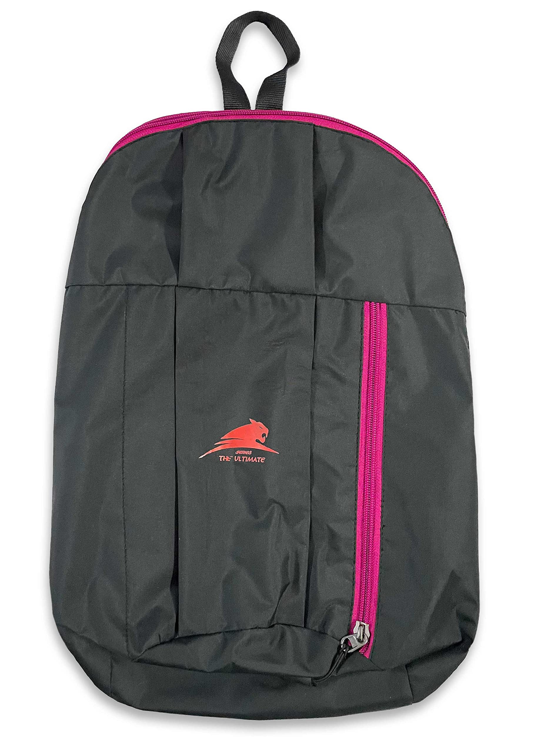 H-HEMES Small Mini Backpack for Women & Teens - 12L Lightweight 1-Compartment Daypack (Black, Pink) - Perfect for School, Travel, Gym & Daily Commute