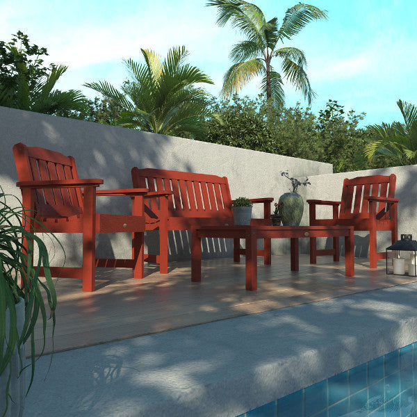 Lehigh 5-Piece Outdoor Garden Conversation Set - Patio Furniture with Cushions for Backyard, Deck, or Poolside Relaxation
