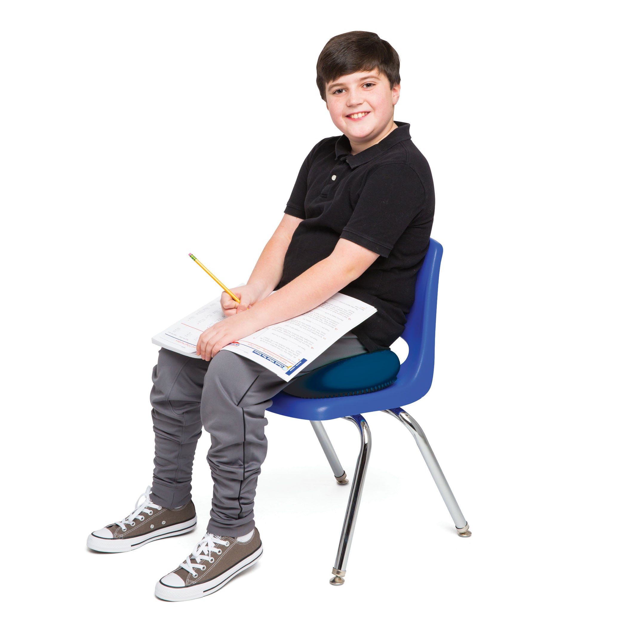 Bouncyband Antimicrobial Wiggle Seat Sensory Cushion for Kids - Blue, 13/33cm - Improve Focus & Reduce Fidgeting in Classroom or Home Learning