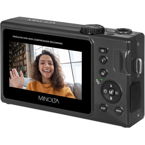 MINOLTA MND25 48MP Digital Camera with Autofocus & 4K Ultra HD Video - Built-in Selfie Mirror (Black) - Perfect for Vlogging, Travel Photography and Content Creation