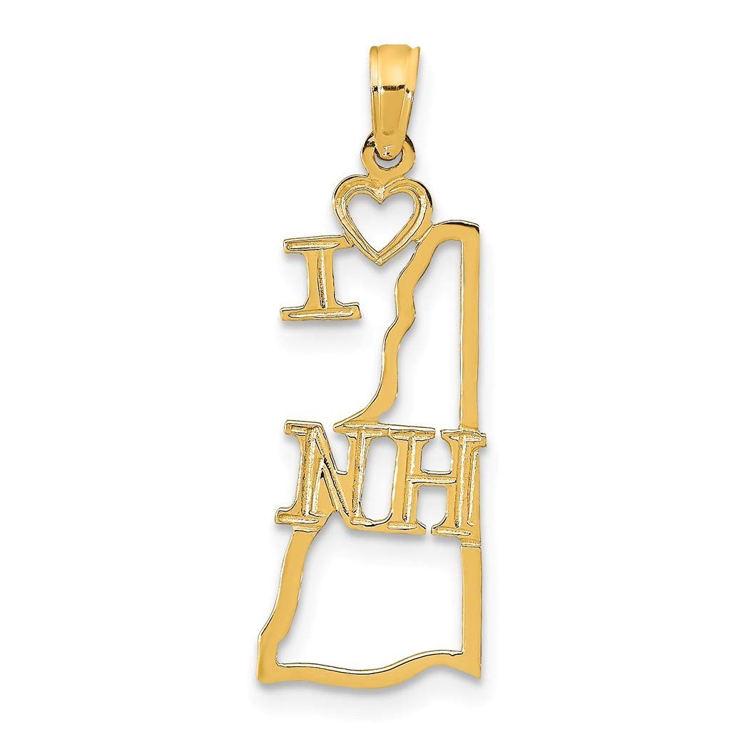 14K Solid Gold New Hampshire State Pendant Necklace for Women - Elegant Jewelry Gift for Birthday, Anniversary & Graduation - Perfect for Everyday Wear, Special Occasions & State Pride