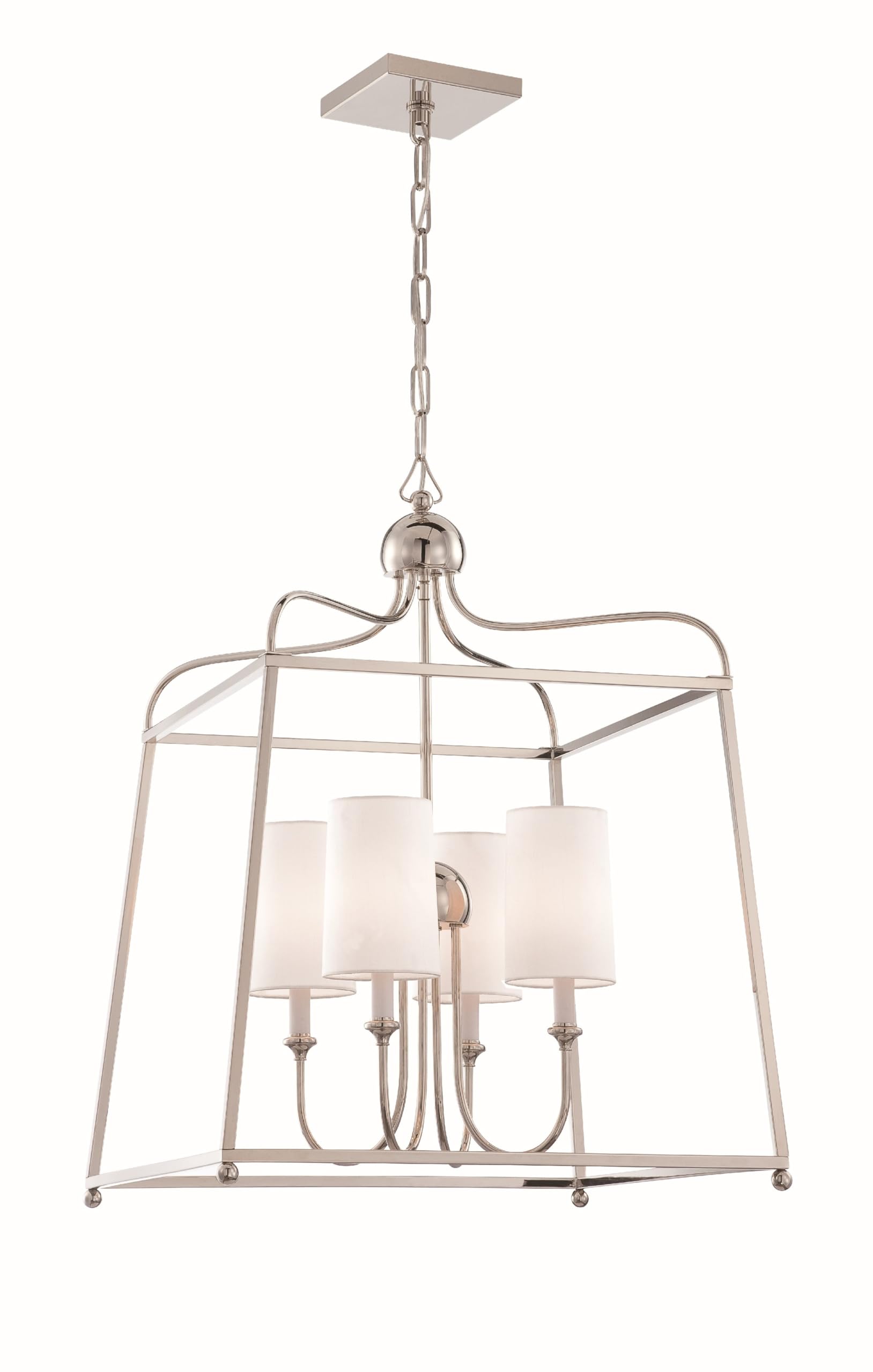 Libby Langdon for Crystorama Sylvan 4-Light Polished Nickel Chandelier - Modern Crystal Ceiling Light Fixture for Dining Room, Living Room & Bedroom Decor