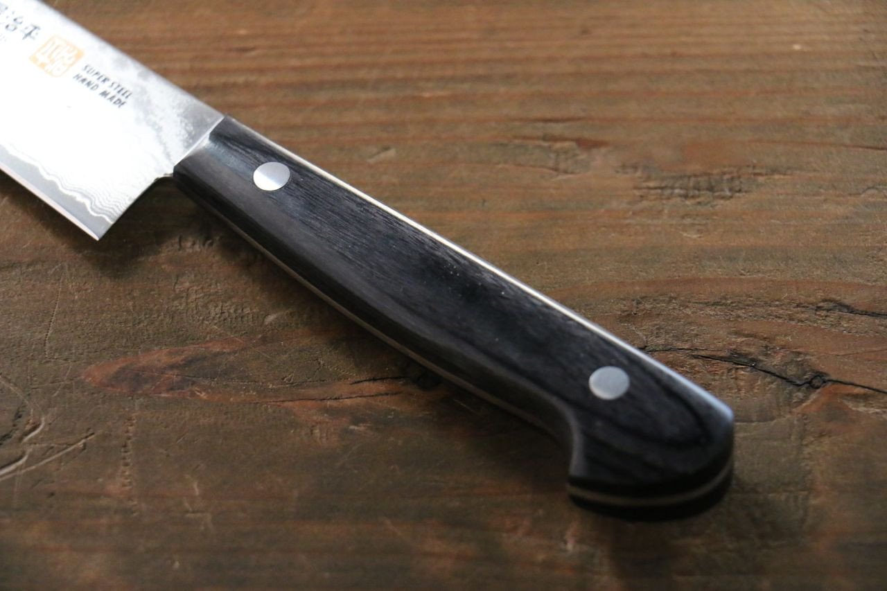 Premium Iseya VG10 Damascus Steel Petty Utility Knife 150mm (6 Inch) - Japanese Kitchen Knife for Precision Slicing, Peeling & Garnishing - Perfect for Chefs & Home Cooking