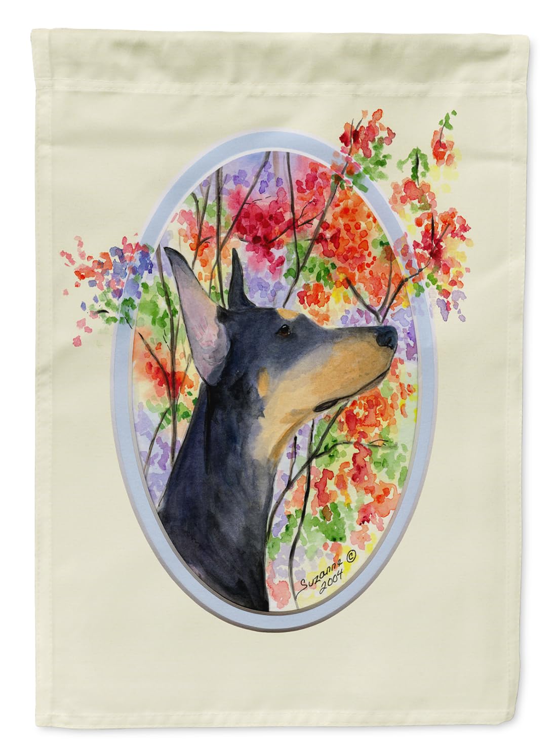 Doberman Garden Flag - Decorative Yard Banner for Mailbox, Flower Beds & Patio | Weather-Resistant Outdoor Artwork | Colorful Dog Lover Gift for Home & Garden Decor