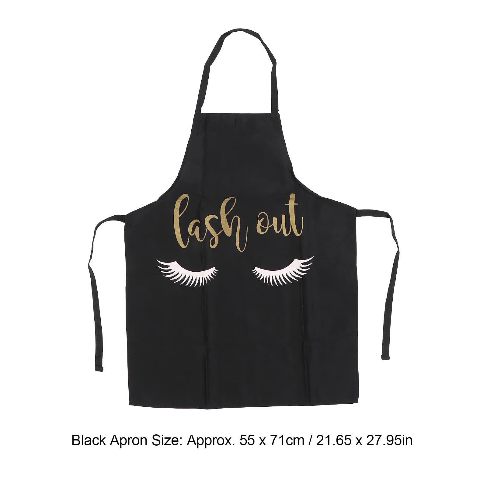Soft Breathable Lash Apron with Eyelash Pattern - Washable Black Salon Apron for Eyelash Extensions & Home Use | Perfect for Lash Technicians, DIY Beauty & Spa Treatments