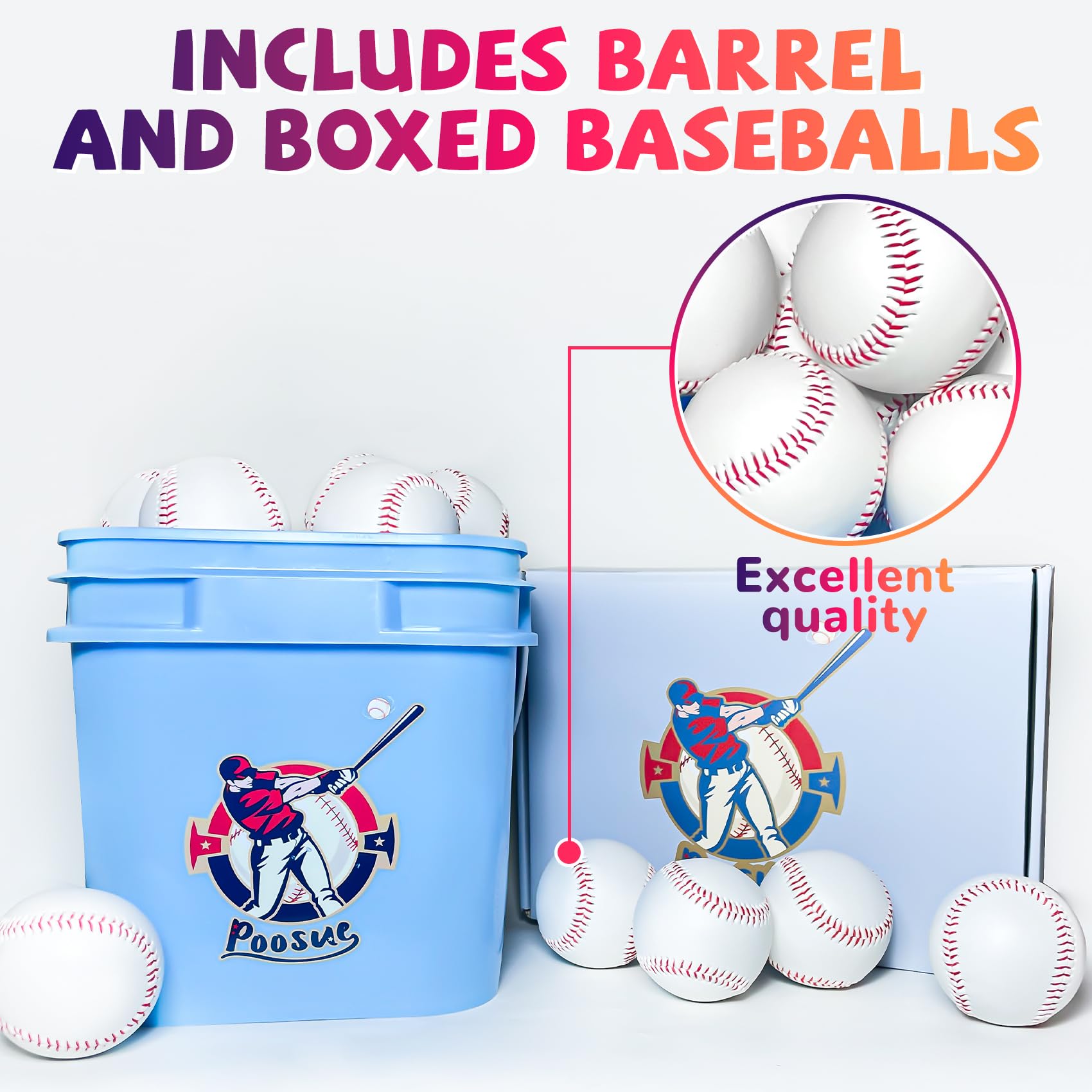 Standard Size T-Ball Training Baseballs - Soft & Safe Reduced Impact Baseballs for Kids | Unmarked Practice Balls for League Play, Pitching, Hitting, Batting & Fielding | Great for Autographs & Youth Baseball Training (Pack of 3)