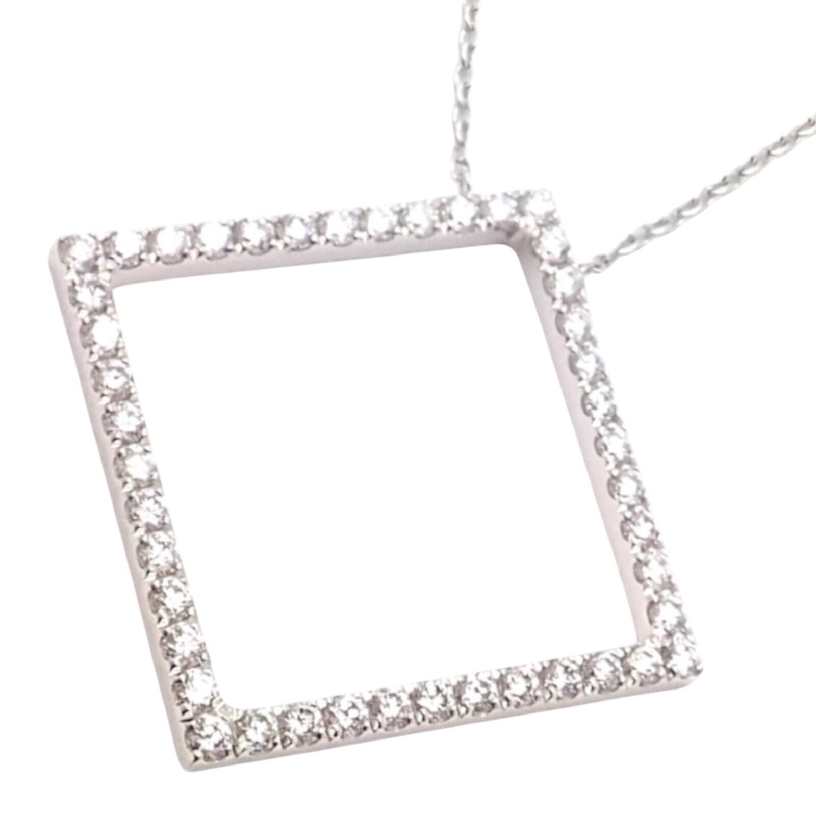 Authentic Tiffany & Co 18K White Gold Diamond Square Necklace - Belgium Crafted Luxury Jewelry for Women | Perfect for Anniversaries, Weddings & Special Occasions