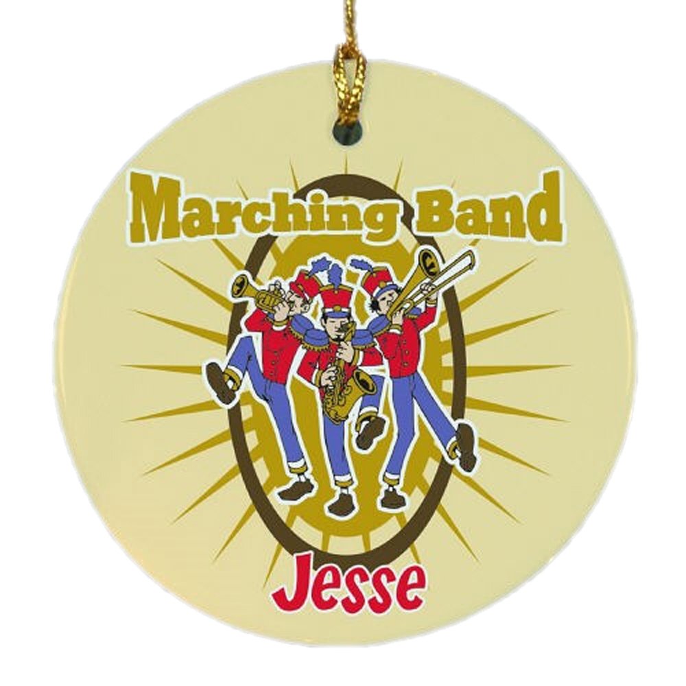Personalized Marching Band Ceramic Ornament - Custom Band Name & Year - Perfect for Christmas Tree Decor, Band Member Gifts & Music Lover Presents