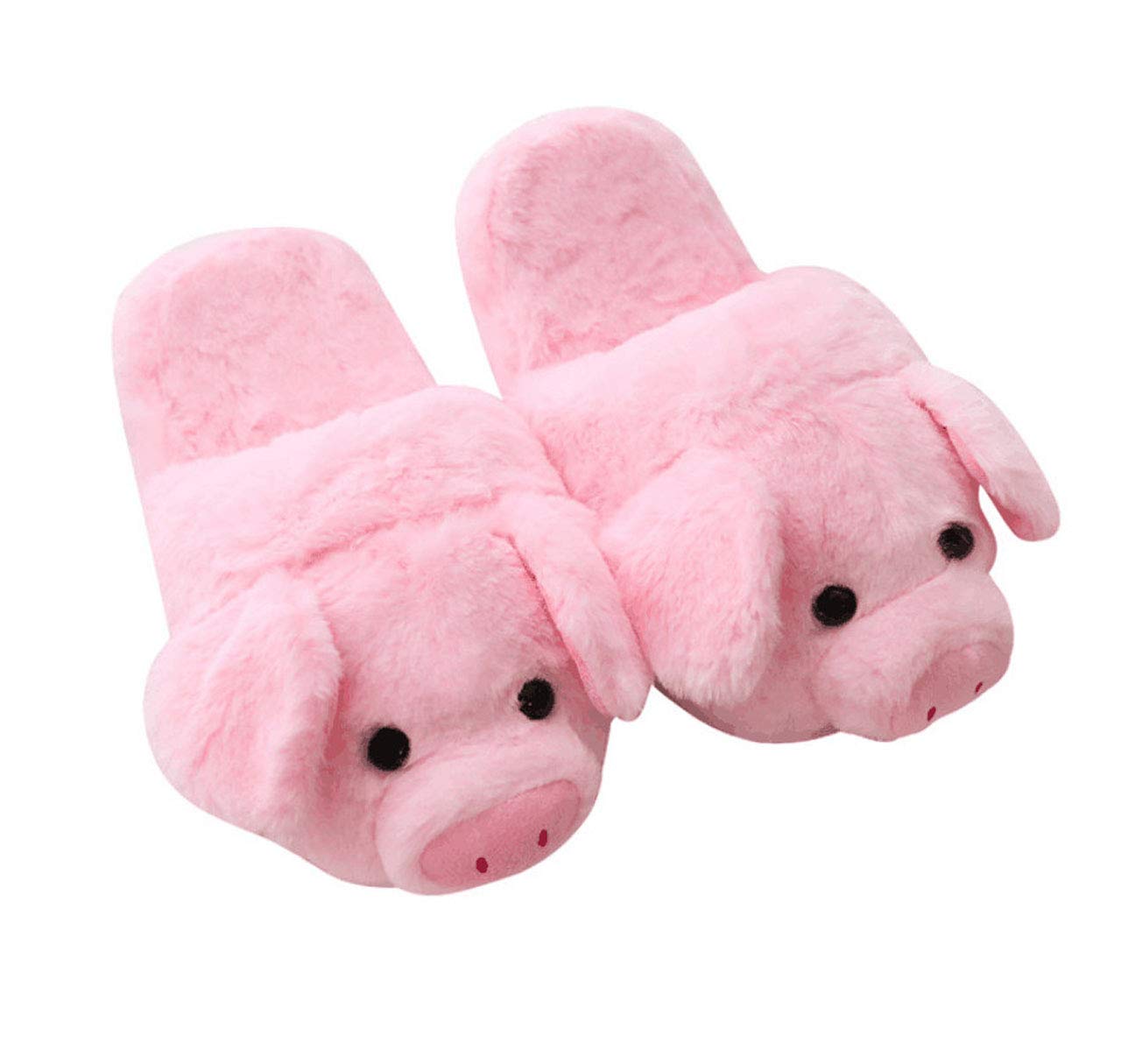 LANFIRE Cozy Pig Slippers - Soft Plush Animal House Shoes for Women & Men - Warm Cotton Indoor/Outdoor Slippers for Home, Winter & Gifts