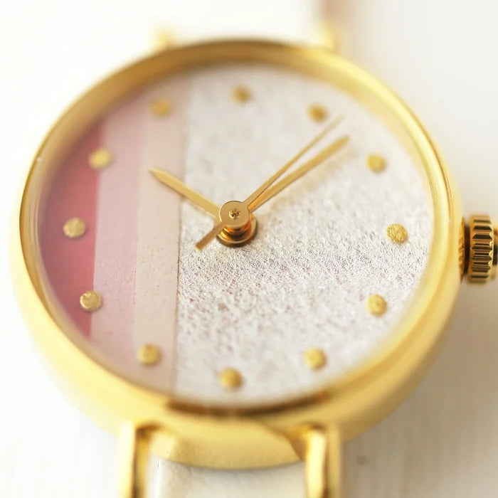 Elegant Women's Wristwatch - White & Pink Japanese Handmade Watch for Casual, Office & Special Occasions