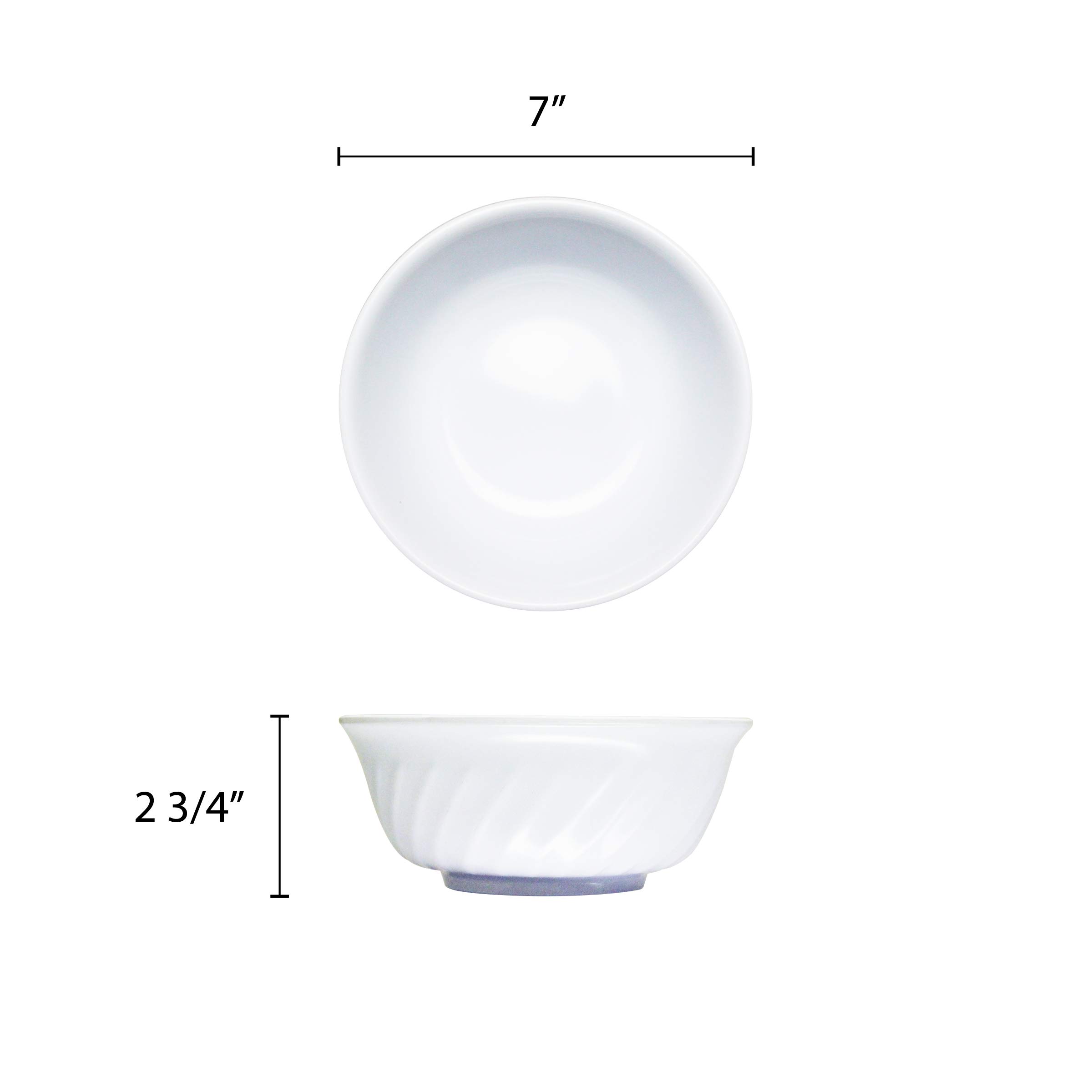 Premium 32 oz Melamine Swirl Bowl Set of 12 - Durable & Stylish Imperial Dinnerware Collection (6 7/8 Inch) - Perfect for Restaurants, Picnics & Outdoor Dining