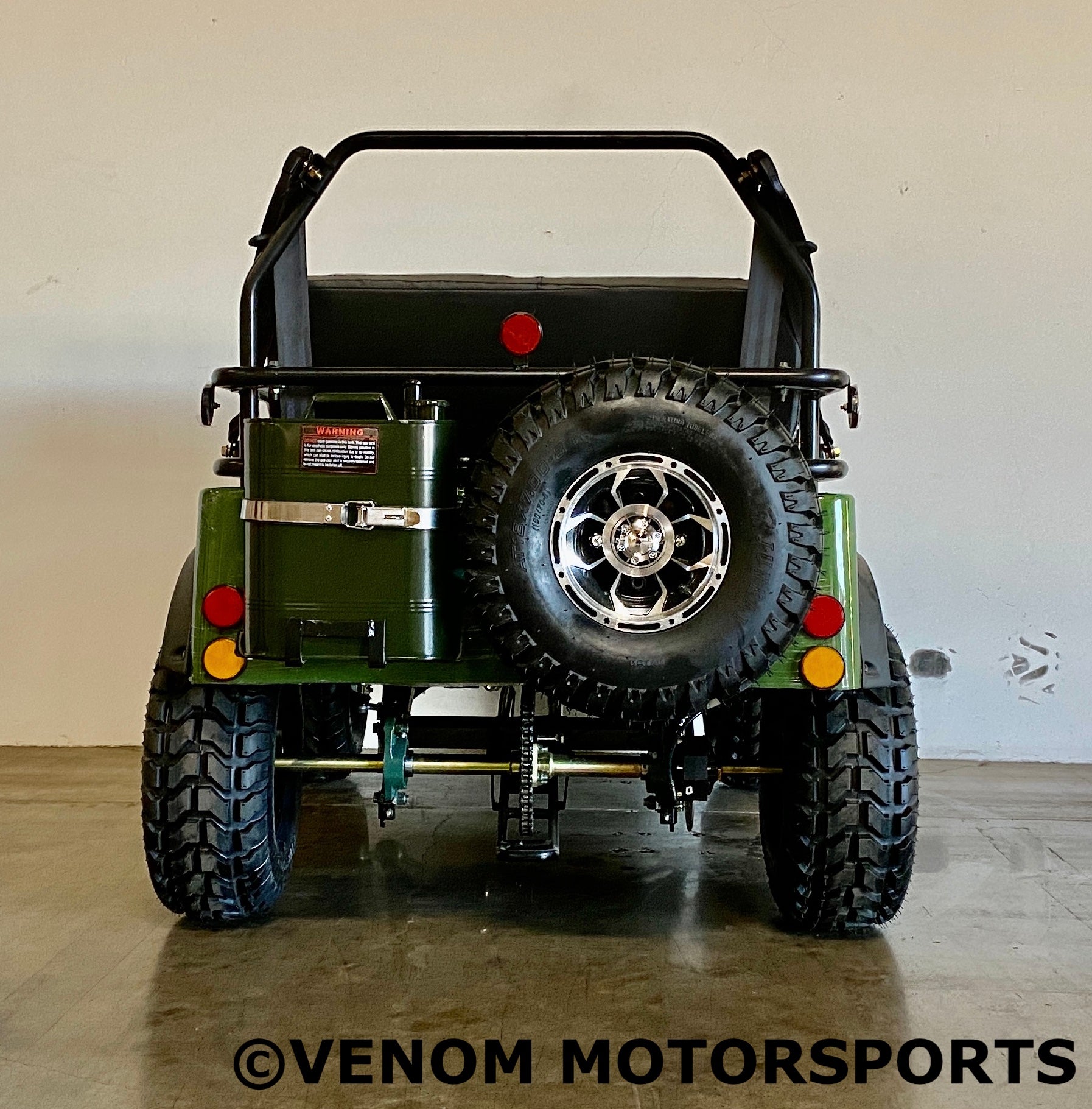 Venom Mini Jeep 125cc 2-Seater Off-Road Vehicle - Willys Edition with 3-Speed Transmission | Perfect for Kids & Adults, Backyard Adventure, Camping & Trail Riding