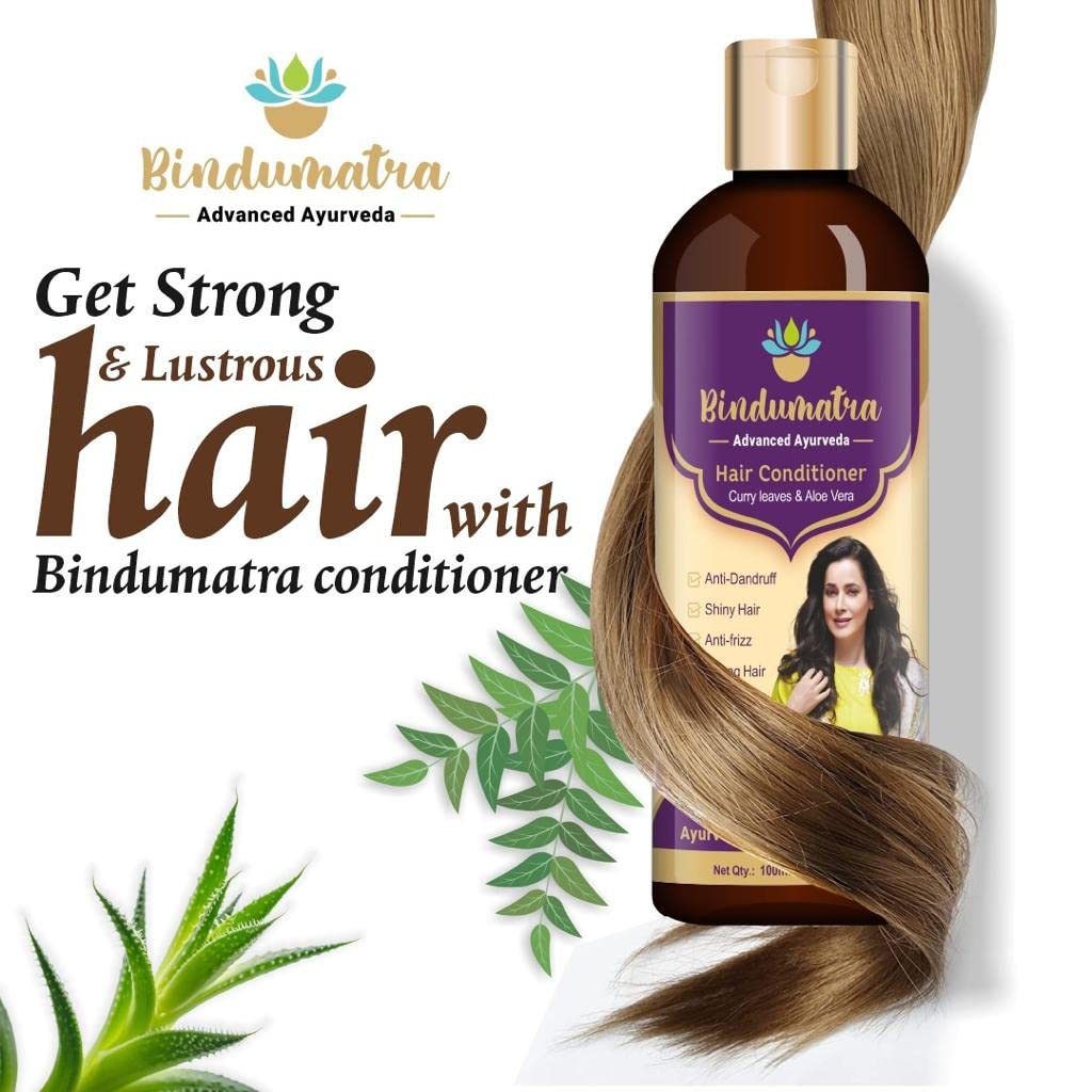 **Bindumatra Curry Leaves & Aloe Vera Hair Conditioner – 100% Ayurvedic & Organic, Anti-Dandruff, Frizz Control, Shine Boost – For Men & Women (100ml) | Perfect for Dry, Damaged Hair & Scalp Care**