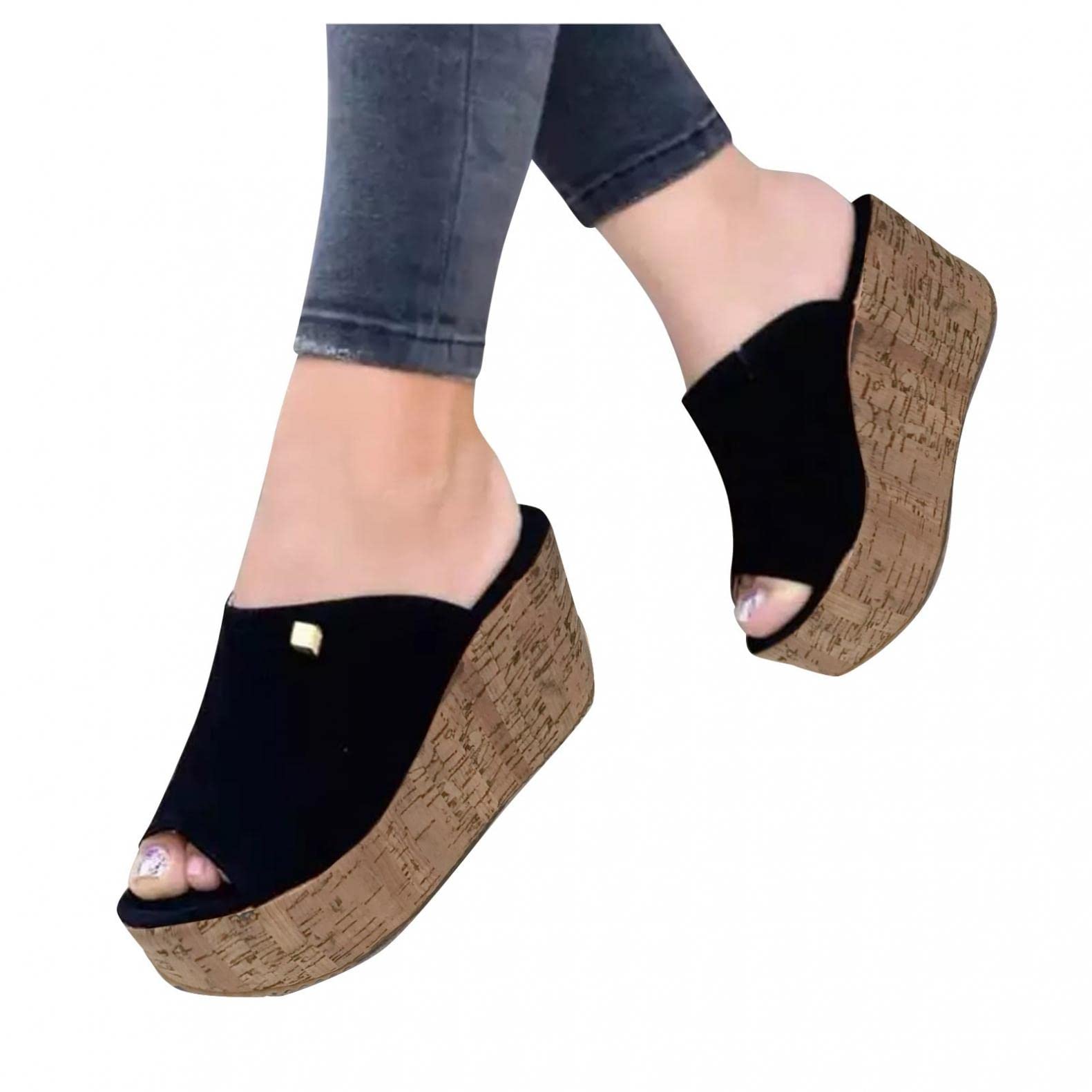 Women's Gladiator Wedge Sandals - Open Toe Slip-On Platform Beach Shoes for Summer 2024 | Casual Walking, Vacation & Outdoor Activities