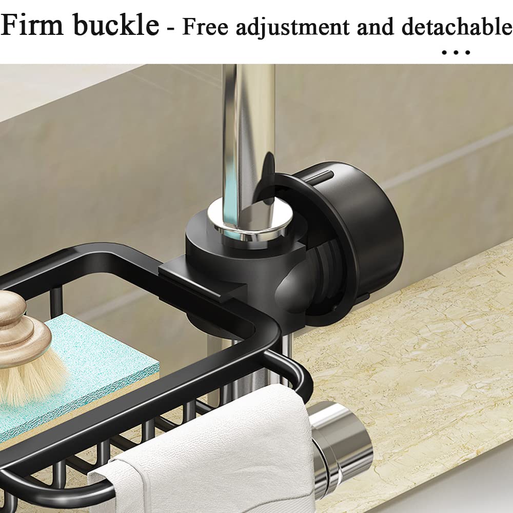 Stainless Steel Dish Drying Rack with Towel Holder - Over The Sink Space Saving Kitchen Organizer - Perfect for Small Kitchens, Apartments & RVs (Golden)