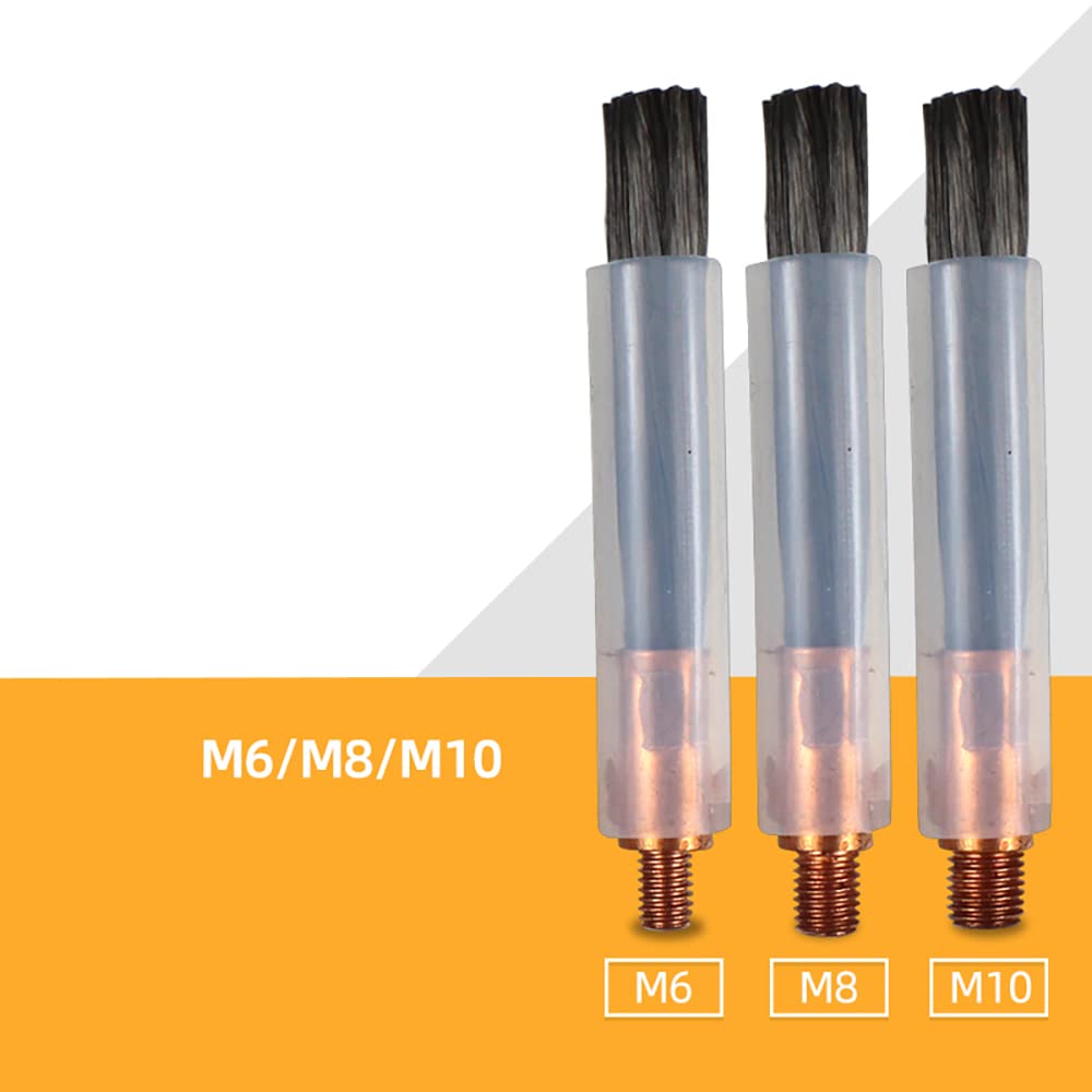 TIG MIG Welding Bead Cleaner Brush Head - 10PCS M6 80MM Length for Weld Seam Polishing & Cleaning - Compatible with Weld Bead Cleaning Machines - Perfect for Metal Fabrication, Automotive Repair & DIY Welding Projects