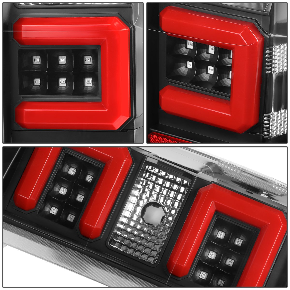 Auto Dynasty 3D LED Tail Lights Brake Lamp for Chevy Silverado 1500/2500HD/3500HD (2014-2019) - Black Housing & Clear Lens - Enhanced Visibility & Style for Night Driving & Custom Truck Upgrades