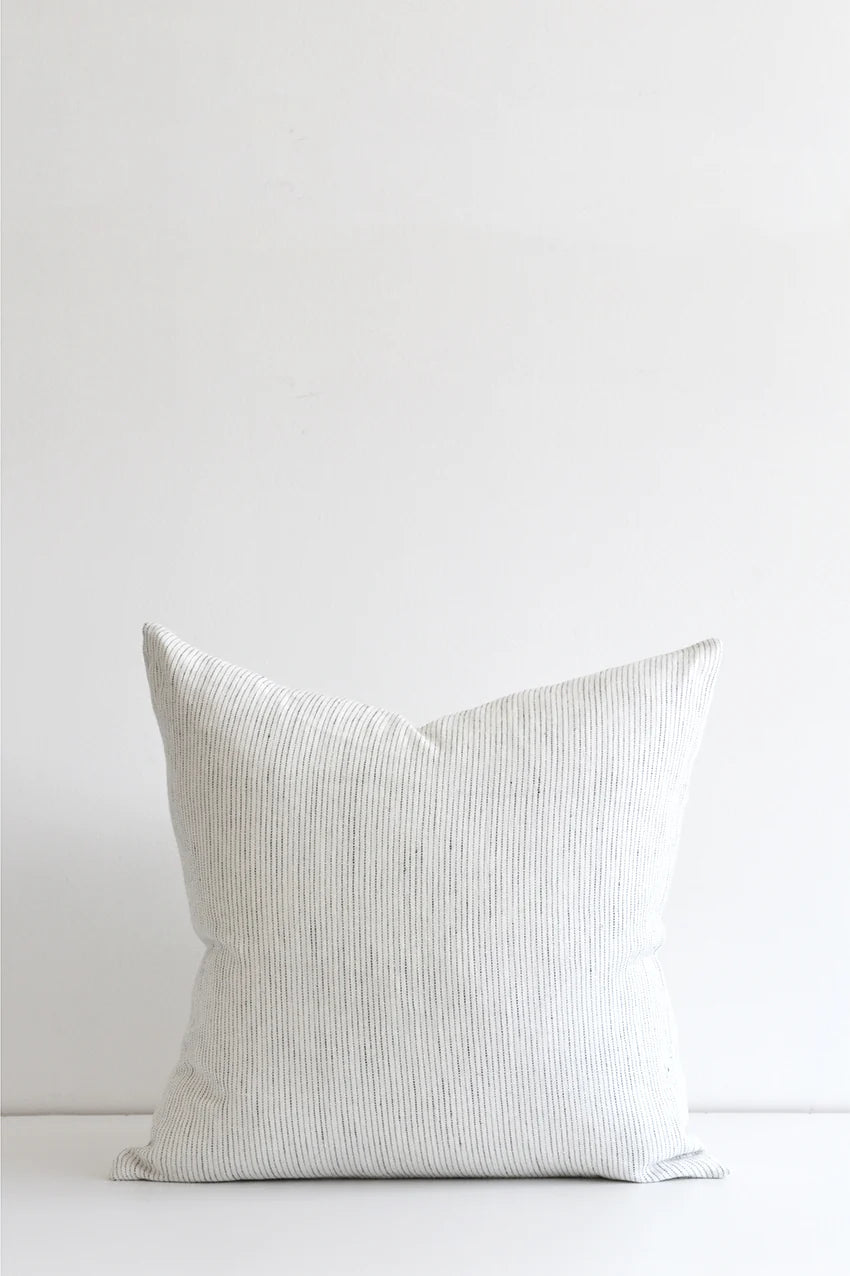 Morse Code Stripe and Dot Linen Pillow Cover 22x22 Inches - Bohemian Home Decor for Living Room, Bedroom, and Nursery