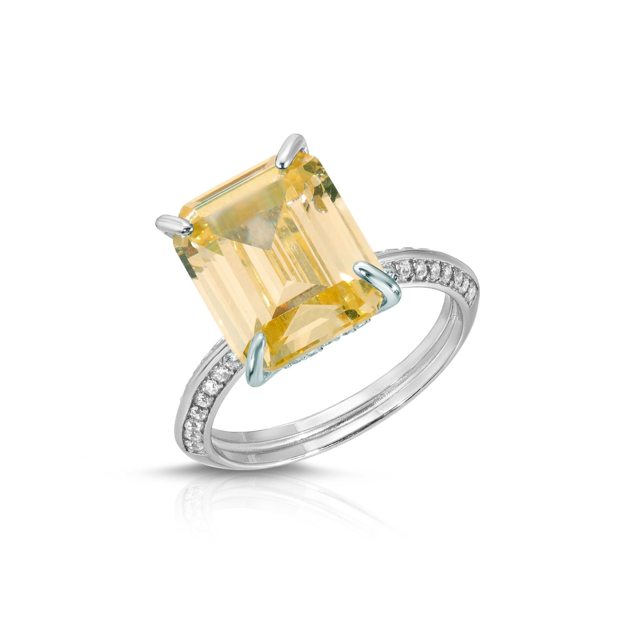Natural Citrine Baguette Ring - 14K Gold Plated Gemstone Jewelry for Women | Elegant Stackable Ring for Everyday Wear, Gift Giving & Special Occasions