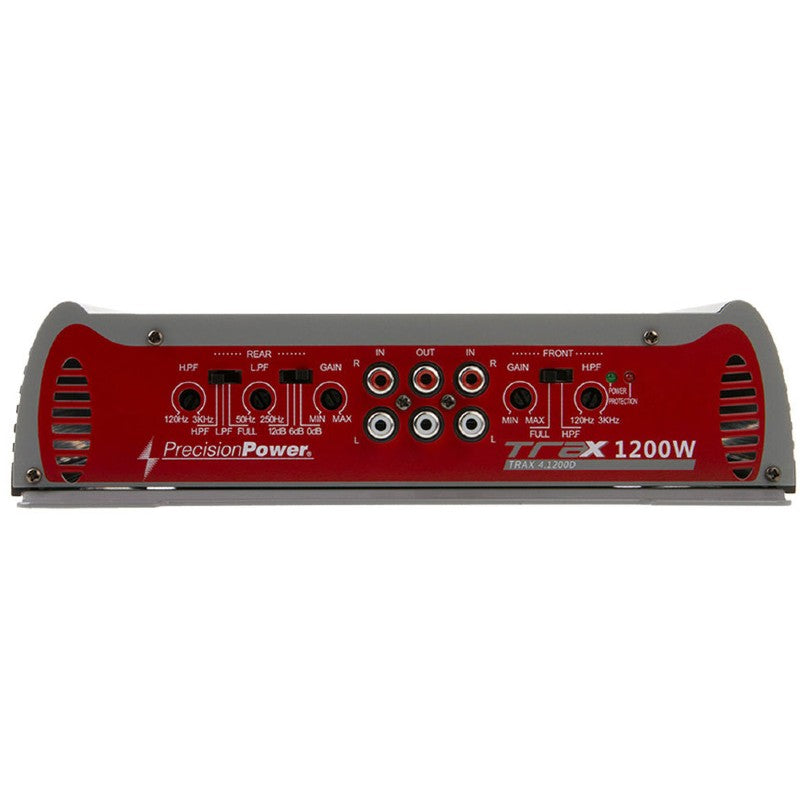 Precision Power TRAX4.1200D 1200W Max (600W RMS) 4-Channel Class D Car Amplifier - 2 Ohm Stable for High-Performance Car Audio Systems - Perfect for Car Stereo Upgrades and Bass Enhancement
