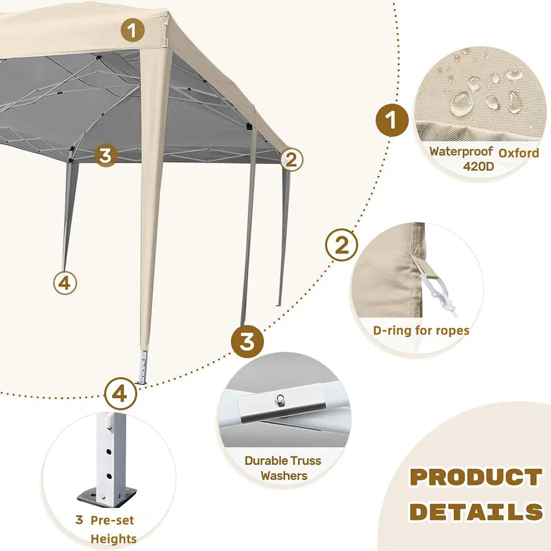 10'x20' EZ Pop Up Canopy Tent - Instant Shelter for Outdoor Events, Parties, Camping & Beach - Waterproof & UV Protection