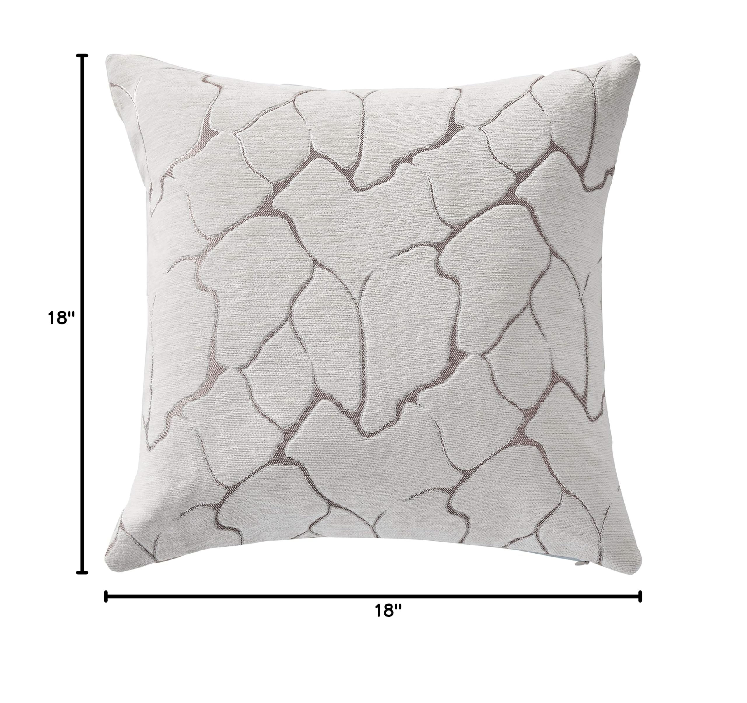 Violet Linen Milano Artistic Decorative Throw Pillows 18x18 Inches - Silver Gray Bohemian Style Cushion Covers for Sofa, Bed, Living Room & Home Decor