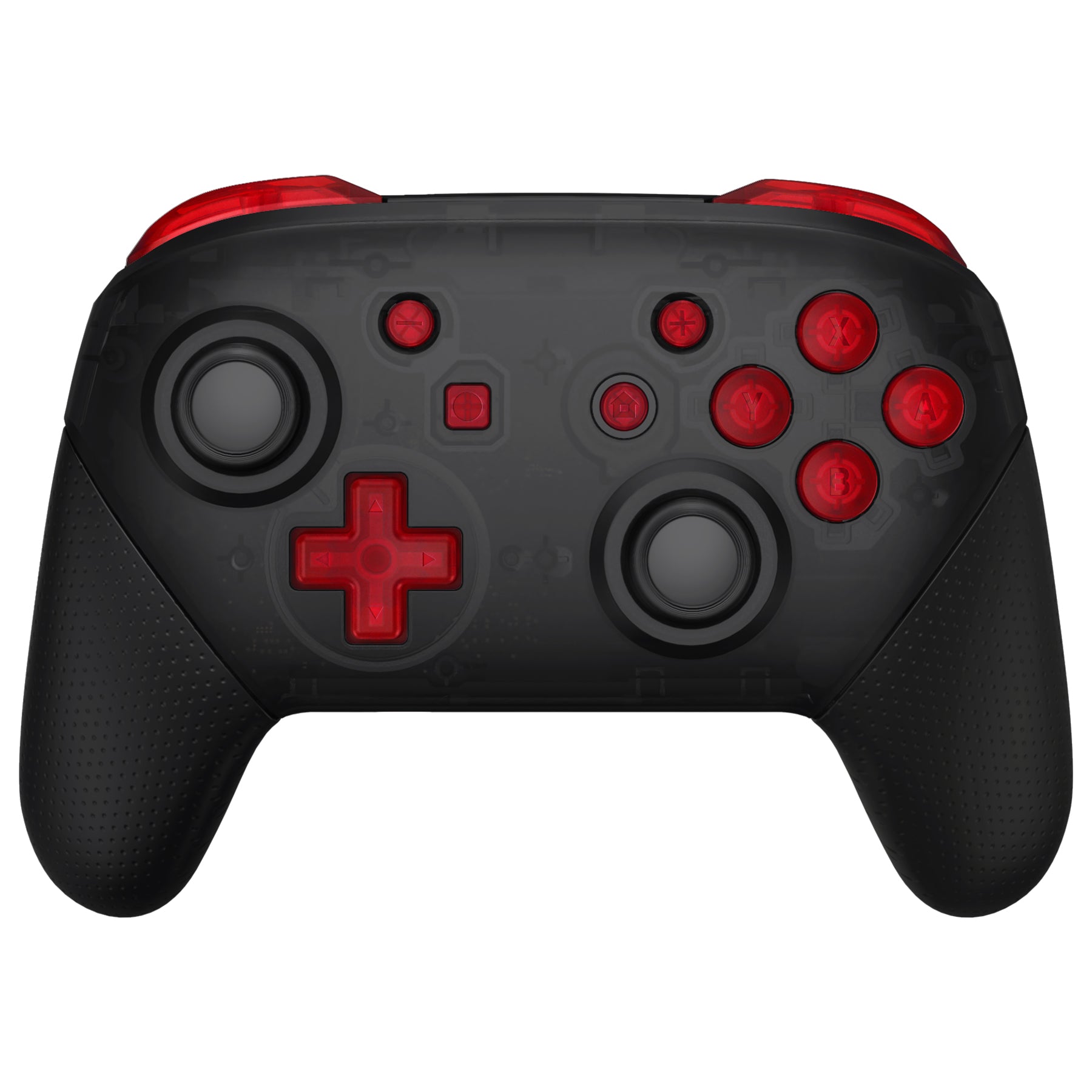 eXtremeRate DIY Replacement Full Set Buttons for Nintendo Switch Pro Controller - Clear Red | Custom Gaming Controller Parts | Perfect for Switch Pro Controller Repair & Modding | Enhance Your Gaming Experience