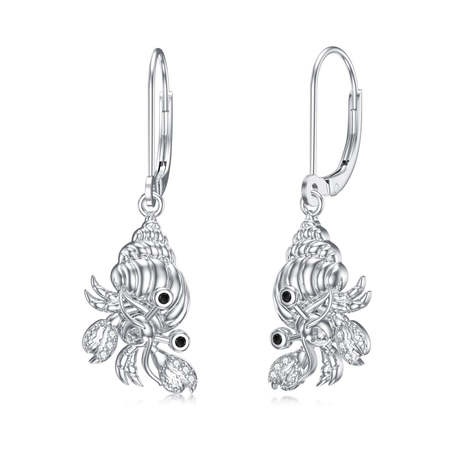 **Dorunmo 925 Sterling Silver Crab Earrings - Leverback Dangle Drop Jewelry for Women & Girls | Ocean-Themed Gift for Daughter, Friend | Perfect for Beach Parties, Summer Outfits & Sea Lover Gifts (with Gift Box)**