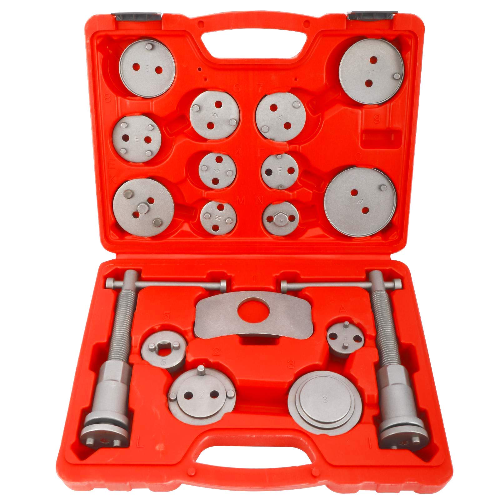 KUNTEC 18-Piece Disc Brake Caliper Tool Kit - Brake Caliper Piston Compressor & Wind Back Tool Set for Brake Pad Replacement - Perfect for DIY Car Maintenance & Professional Auto Repair