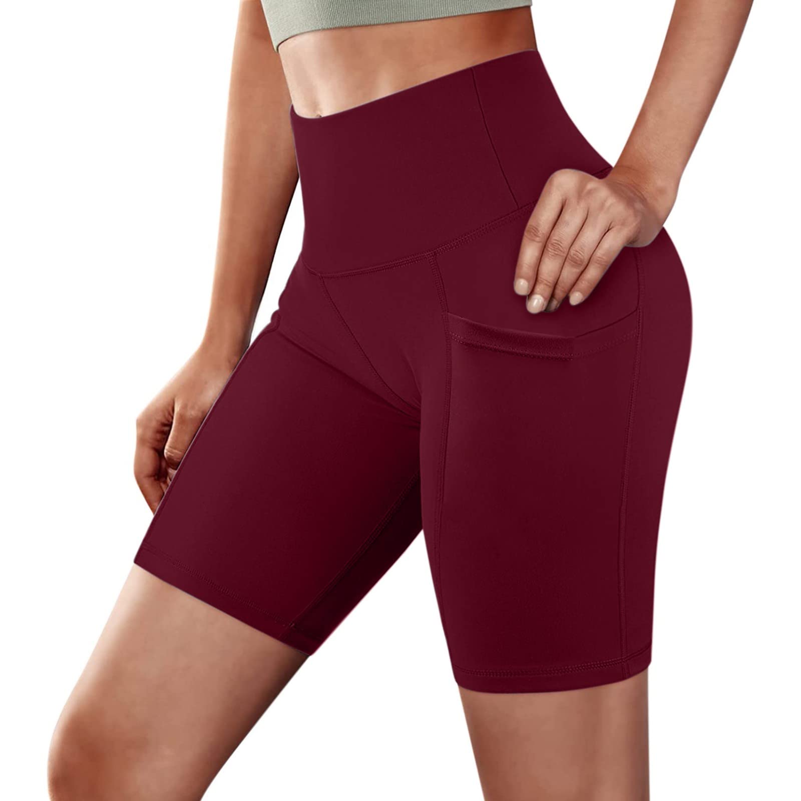 High Waist Yoga Pants for Women with Pockets - Breathable Running & Training Shorts for Bikers - Tummy Control Workout Leggings - Perfect for Yoga, Gym, and Outdoor Activities