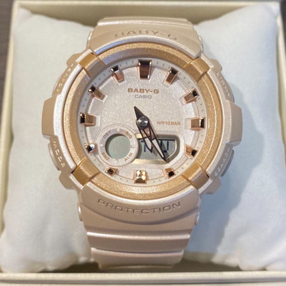Casio Baby-G BGA-280BA-4ADR Women's Sports Watch - Beige Pink Resin Band, Shock Resistant, 200M Waterproof, LED Light | Perfect for Swimming, Running & Outdoor Activities