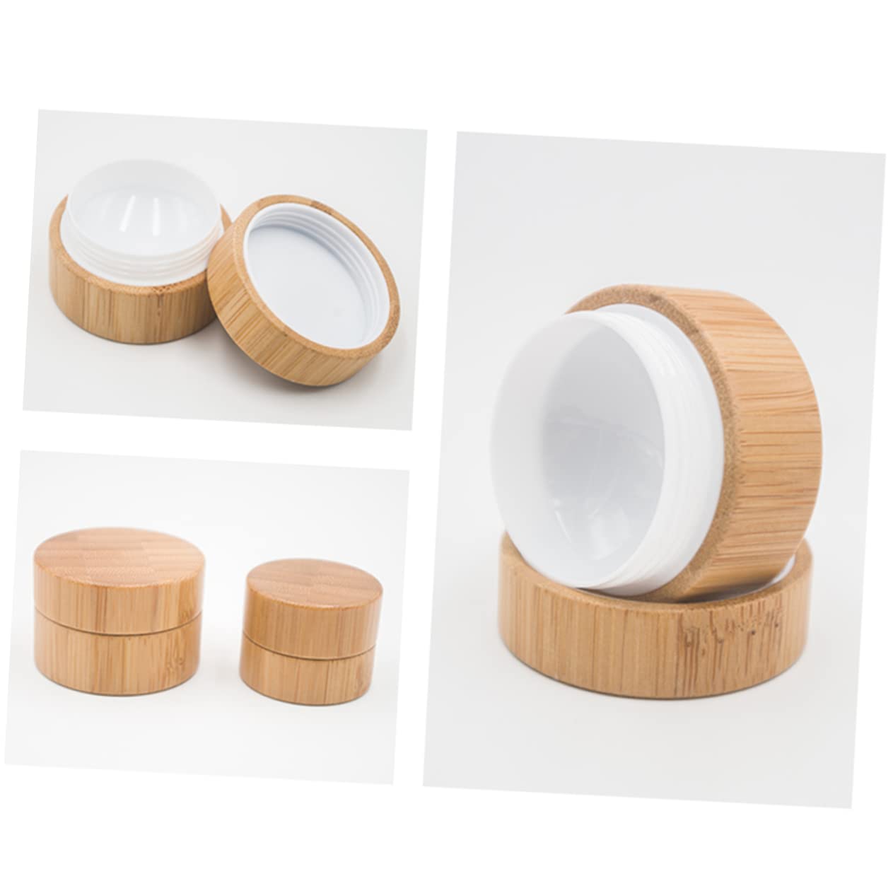EXCEART 1pc Glass Terrarium with Wooden Lid - Cosmetic Jar, Makeup Powder Case, Toiletry Container for Creams & Samples | Travel-Friendly Organizer for Bathroom, Vanity & Home Decor