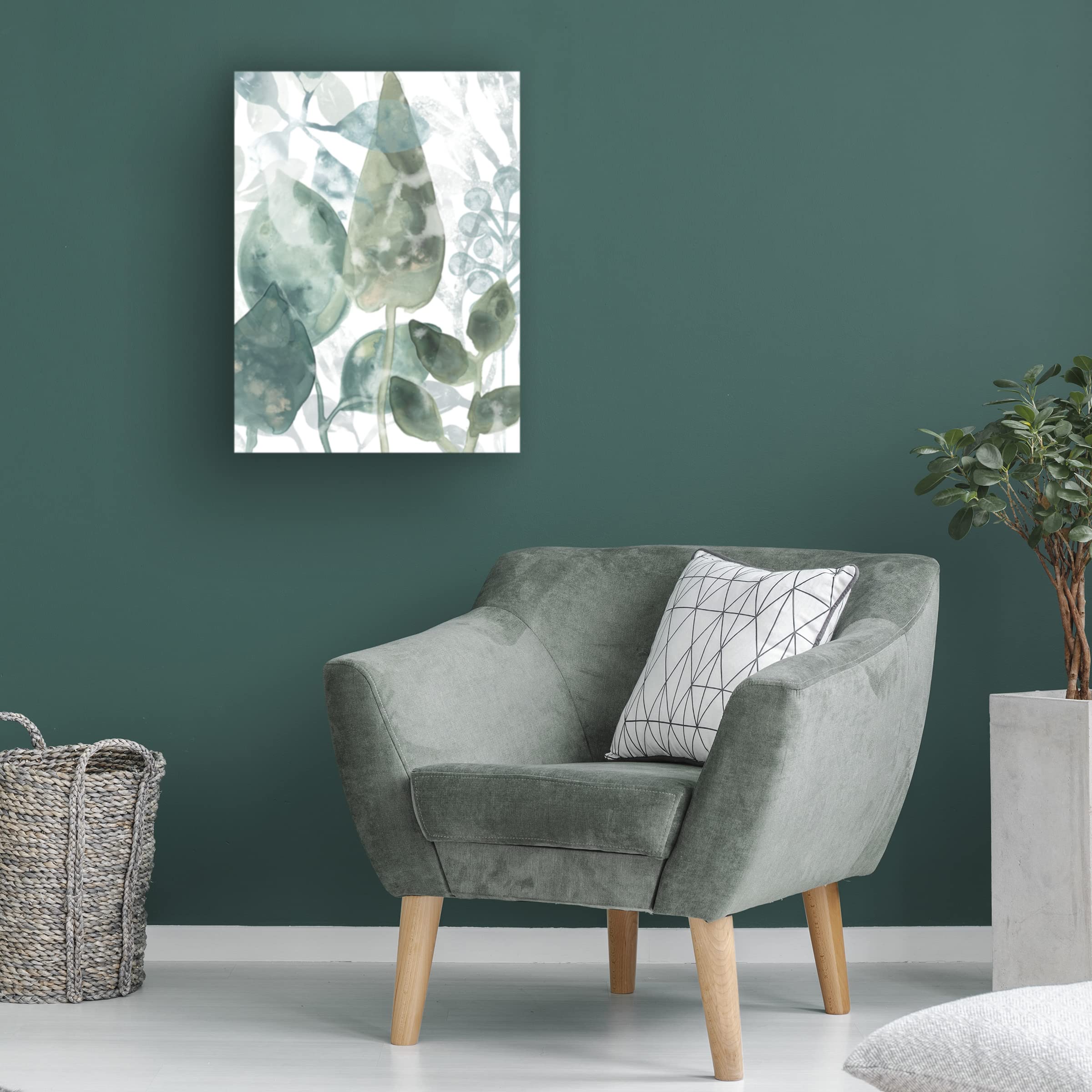 Trademark Fine Art 'Aquatic Leaves II' Canvas Wall Art Print by June Erica Vess - Modern Botanical Decor for Living Room, Bedroom & Office
