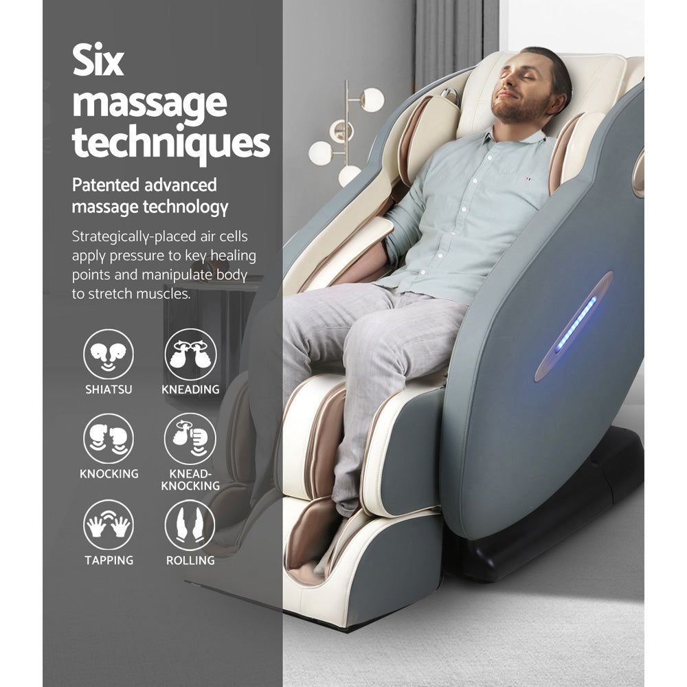 Livemor Electric Massage Recliner Chair with Full Body Shiatsu Massage - Grey Ozeni for Home, Office & Relaxation Therapy