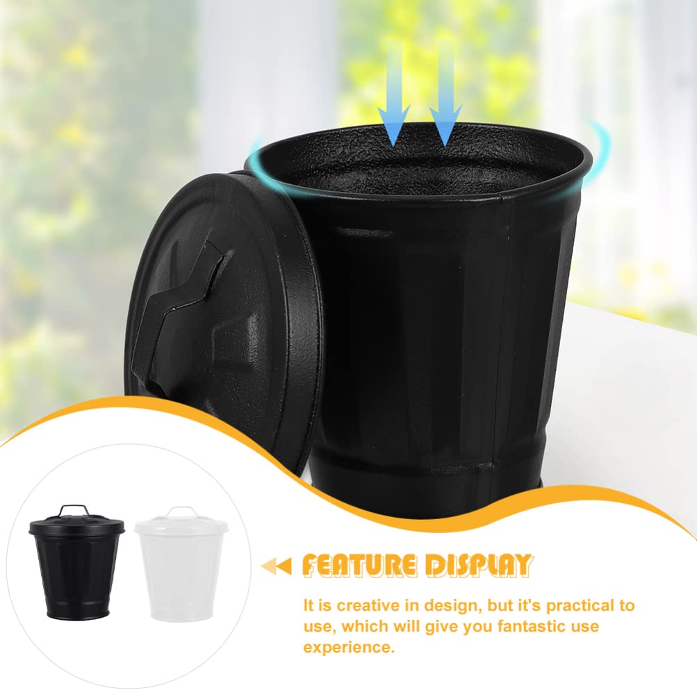iplusmile 2 Pack Metal Trash Can with Lid - 10 Gallon Stainless Steel Waste Bin for Kitchen, Bathroom, Office & Outdoor Use