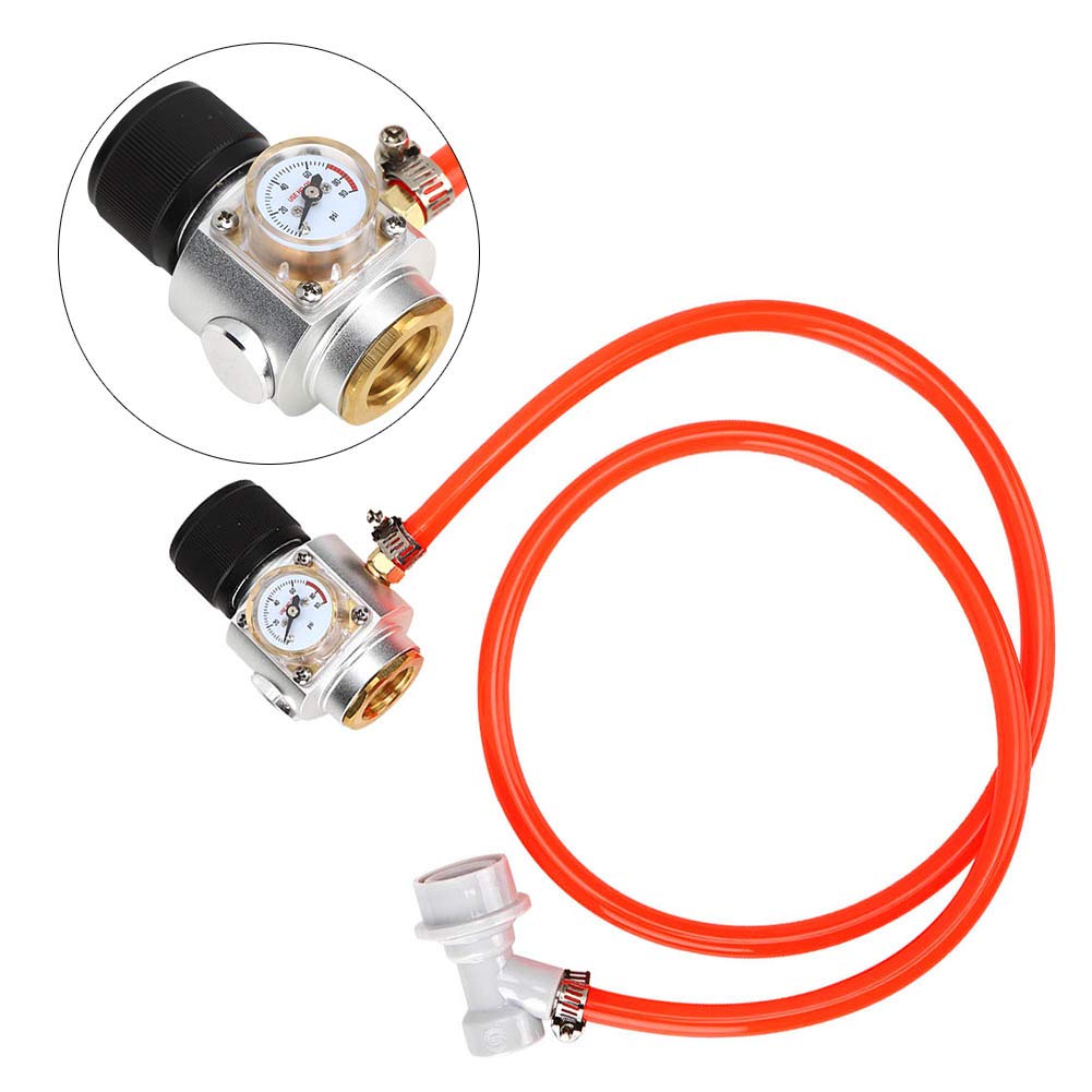 ASHATA Mini CO2 Gas Regulator for Homebrew Beer Kegging - Dual Gauge Soda Dispenser Adapter with Pressure Gauge for DIY Draft Beer, Carbonation, and Soda Making | Perfect for Home Bars, Kegerators, and Craft Brewing