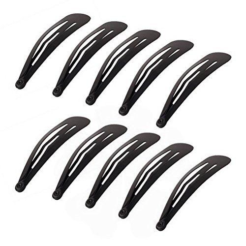 Uptell 10pcs Black Metal Hair Clips - DIY Bendy Snap Bow Prong Barrettes for Women & Girls, Perfect for Ponytails, Braids & Updos