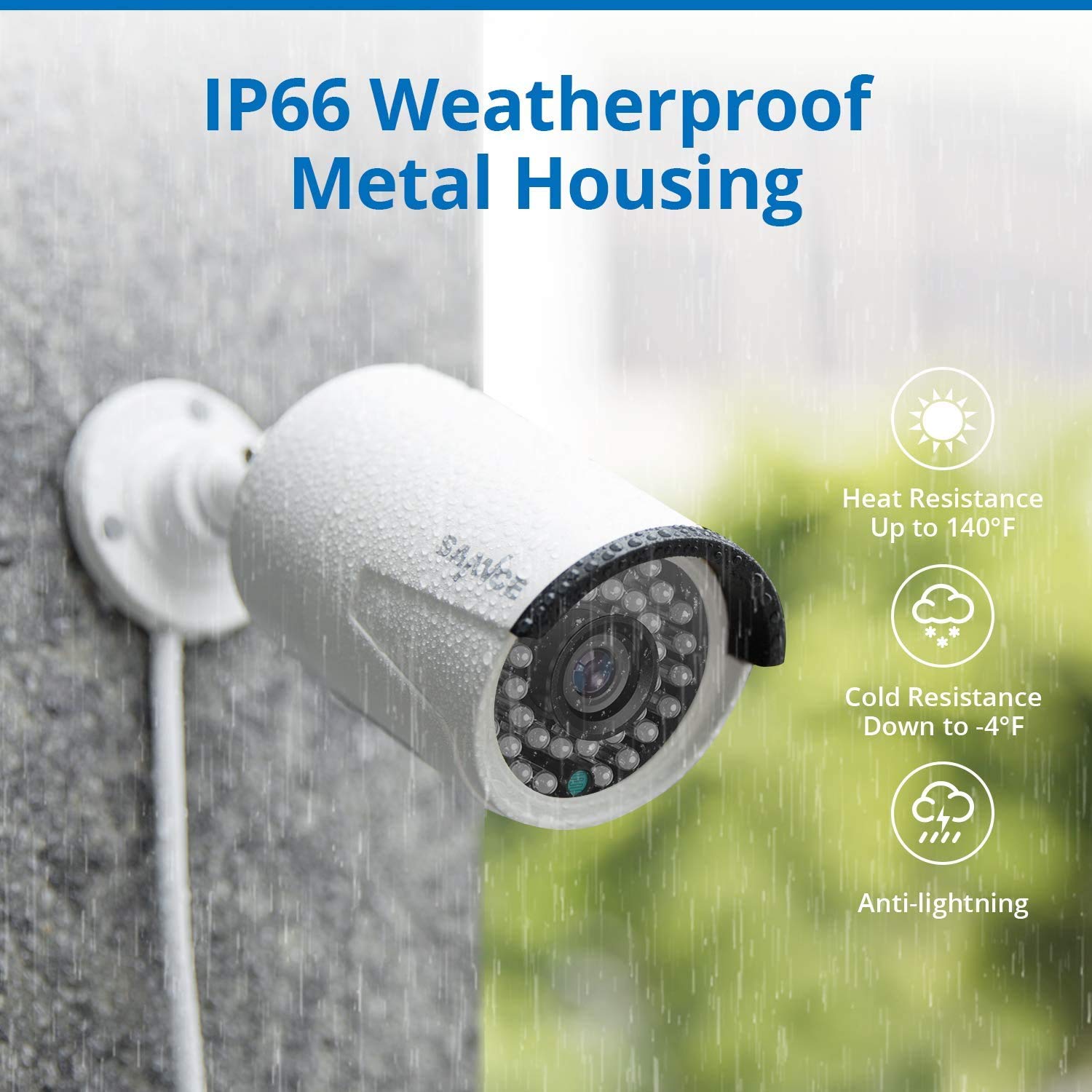 SANNCE 5MP PoE IP Security Camera System - 2 Pack Outdoor Weatherproof Surveillance Cameras with Smart IR Night Vision, Motion Detection, One-Way Audio & Alexa Compatibility | Ideal for Home Security, Business Monitoring & Property Protection