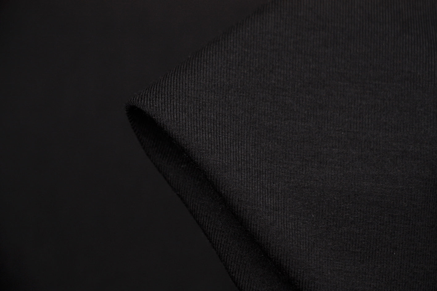 Premium Bamboo Jersey Knit Fabric - Soft & Breathable Black (250gsm) for Comfortable T-Shirts, Dresses & Loungewear