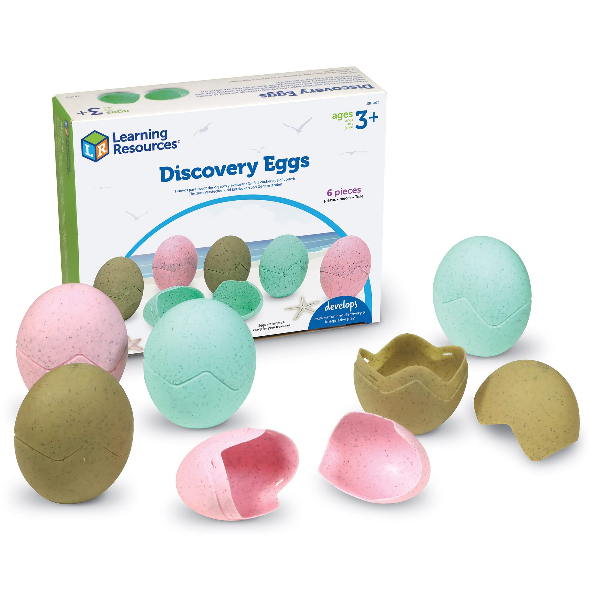 Learning Resources Discovery Eggs - 6 Piece Toddler Educational Toys for Preschool Science Exploration, Ages 3+ | STEM Learning Activities for Kids, Classroom & Home Use