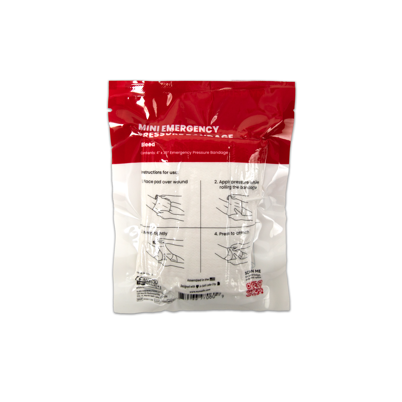 Emergency Pressure Bandage - First Aid Trauma Bandage for Wounds & Bleeding Control - Ideal for First Aid Kits, Outdoor Adventures & Emergency Situations