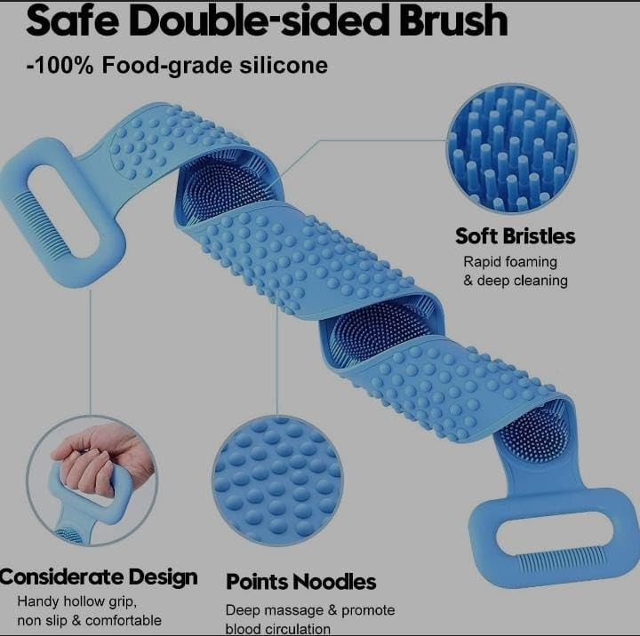 Multicolor Silicone Body Scrubber - Soft Bath Brush for Deep Cleaning & Massage, Shower Belt with Dispenser for Men & Women - Perfect Bathroom Accessory