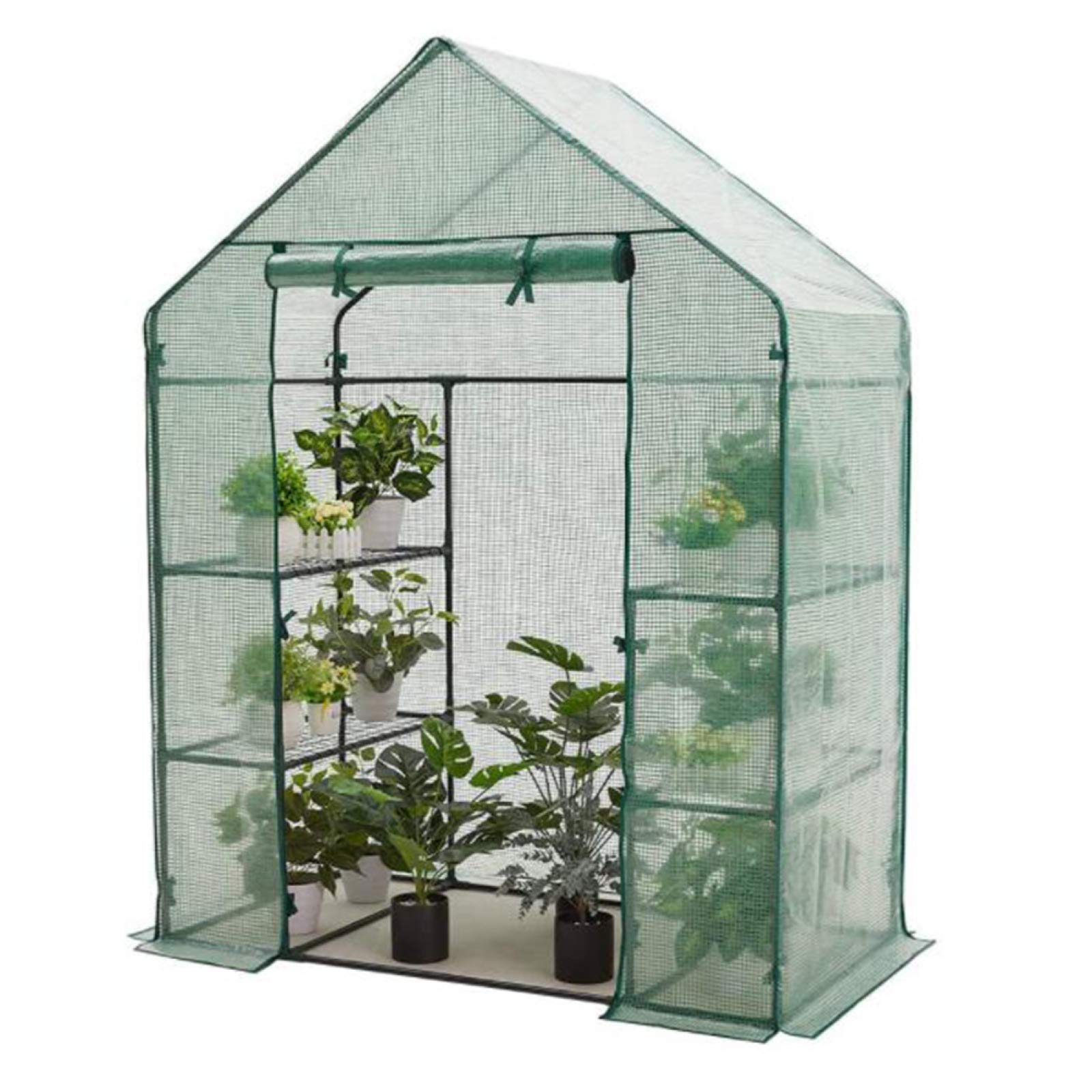 JLDNC Mini Walk-in Greenhouse with PE Cover & Roll-Up Zipper Door - 56x29x77 Inch Waterproof Sunscreen Greenhouse for Garden, Patio, Backyard | Perfect for Seed Starting, Plant Protection & Year-Round Gardening