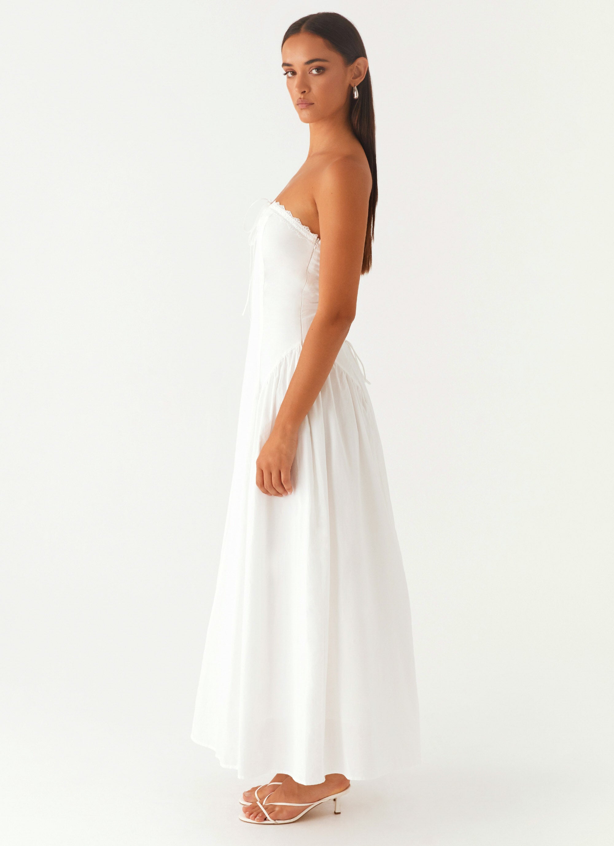 Burleigh Maxi Dress Ivory - Elegant Flowy Long Dress for Women, Perfect for Beach, Wedding & Summer Vacations
