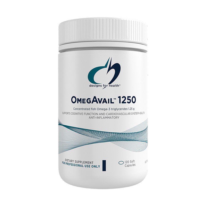Designs for Health OmegAvail 1250 - High Potency Omega-3 Fish Oil Supplement with EPA & DHA for Heart, Brain & Joint Health - Supports Cardiovascular Function & Cognitive Performance - Perfect for Daily Wellness Routine & Active Lifestyle
